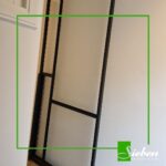 Taatsdeur met Canale glas op maat. Modern, retro en functioneel. By Siebendesign.nl