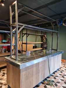 Pizzani, Horeca Interieur, Siebendesign, Balie, Staal