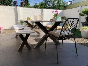 Stalen Onderstel Tuintafel En Tuinbank Op Maat, Siebendesign.nl, Tuinset Met Stalen Onderstel.