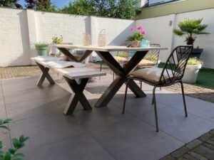 Stalen Onderstel Tuintafel En Tuinbank Op Maat, Siebendesign.nl, Tuinset Met Stalen Onderstel.