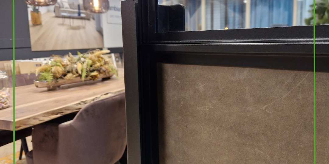 Stalen deur met leer op maat gemaakt, Siebendesign.nl