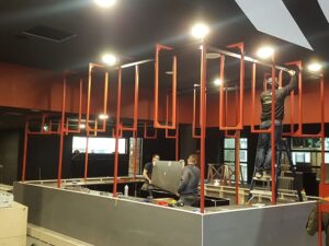 Barmeubel/flessenhemel Sportiom, horeca, horeca interieur, flessenrek, maatwerk, vakmanschap, Siebendesign, interieur op maat, interieur, bar, Sportiom